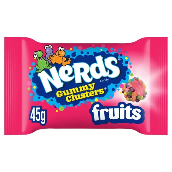 Kramtomi saldainiai NERDS GUMMY CLUSTERS (FRUITS), 45g