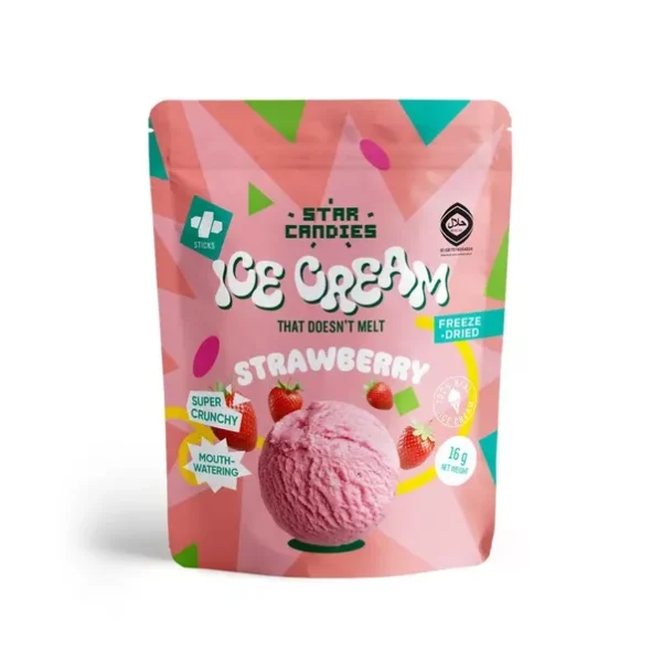 Šaltyje džiovinti ledai STAR CANDIES (STRAWBERRY), 16g