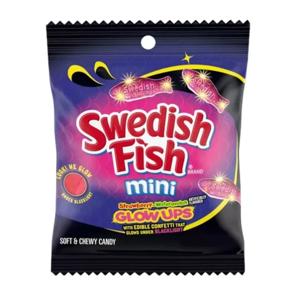 Guminukai SWEDISH FISH MINI GLOW UPS (STRAWBERRY WATERMELON), 87g