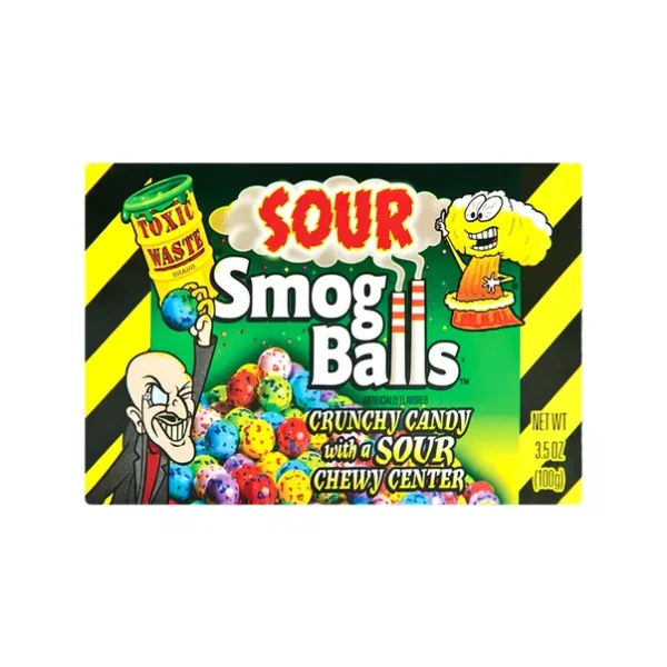 Saldainiai su rūgščiu įdaru TOXIC WASTE (SOUR SMOG BALLS), 99g