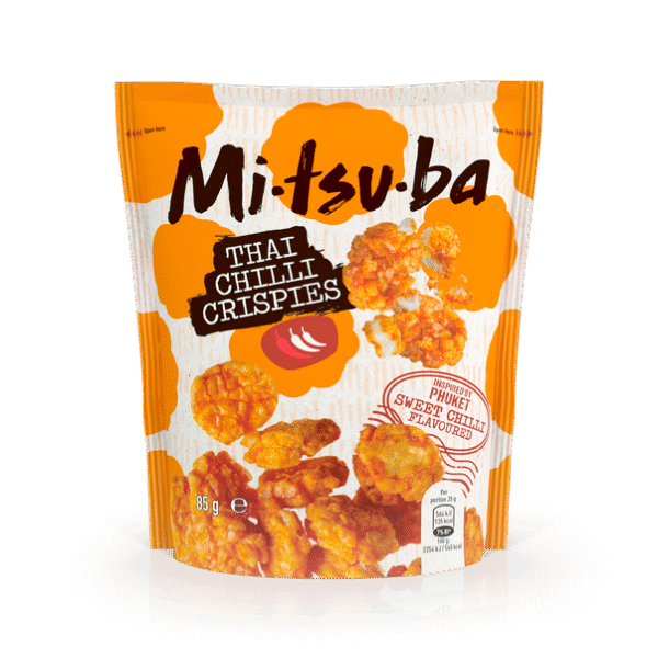 Ryžių traškučių užkandis MITSUBA (THAI CHILLI CRISPIES), 85g